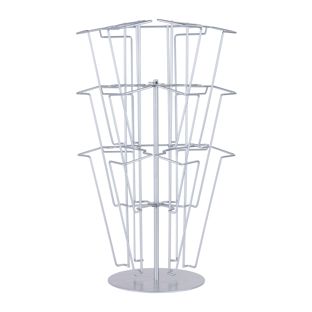 Tafelfolderhouder JACKSON , draaibaar, metaal, zilver, 9 x A4 