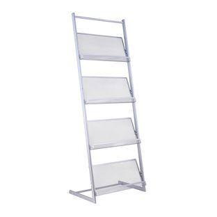 Folderrek DOVER, 8x A4, zilver 8 