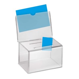 Loterijbox acryl, met infobordje A6 liggend  