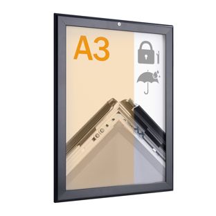 Kliklijst A3, afsluitbaar, weerbestendig zwart 