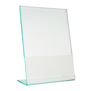 L-standaard met glaslook, PMMA (acryl), transparant staand formaat | A6