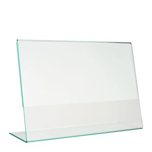 L-standaard met glaslook, PMMA (acryl), transparant liggend formaat | A5