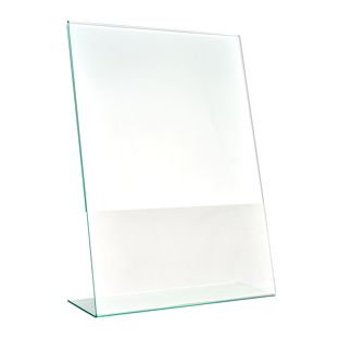 L-standaard met glaslook, PMMA (acryl), transparant staand formaat | A4