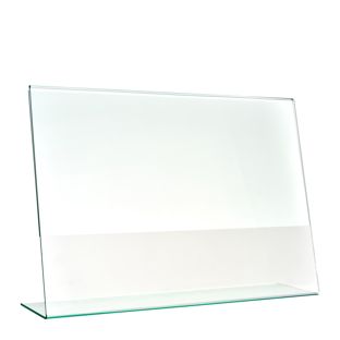 L-standaard met glaslook, PMMA (acryl), transparant liggend formaat | A4