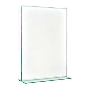 T-standaard met glaslook, PMMA (acryl), transparant staand formaat | A5