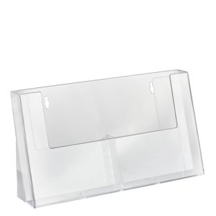 Folderhouder, parallelle compartimenten, polystyreen, staand formaat, transparant, Taymar 2 | A5