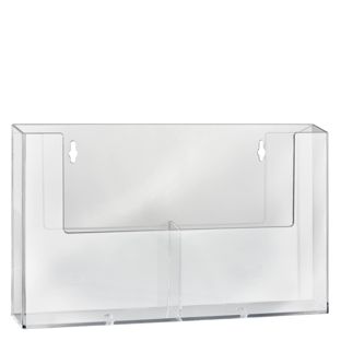 Wandbrochurehouder, parallelle compartimenten, polystyreen, transparant, Taymar 3 x A5