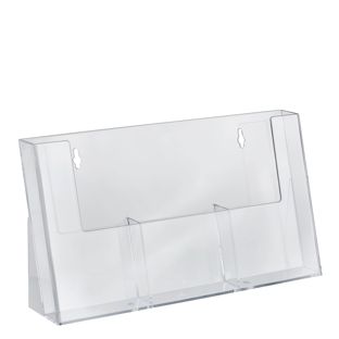 Folderhouder, parallelle compartimenten, polystyreen, staand formaat, transparant, Taymar 