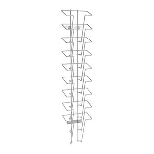 Wandfolderhouder JACKSON van draad, metaal, zilver A5  | staand formaat  | 9 