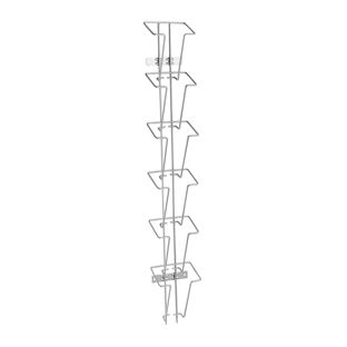 Wandfolderhouder JACKSON van draad, metaal, zilver A6  | staand formaat  | 6 