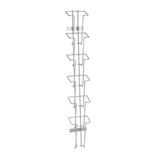 Wandfolderhouder JACKSON van draad, metaal, zilver 1/3 A4  | staand formaat  | 6 