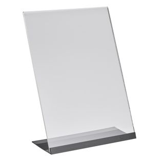 L-standaard acryl met aluminium voet A4  | transparant|zwart 