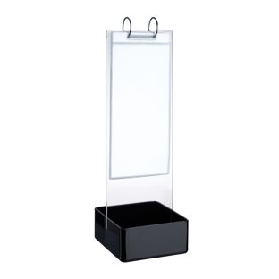 Menukaarthouder FLIP, incl. ringmechaniek, PVC-hoesjes en 2 vakken, acryl 