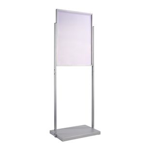 Posterstandaard, dubbelzijdig A1, EDGE zilver  | voor 2 posters 