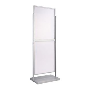 Posterstandaard, dubbelzijdig A1, EDGE zilver  | voor 4 posters 