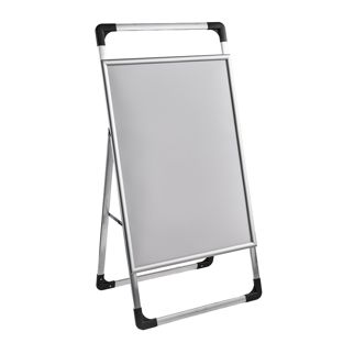 Stoepbord A1 AIR-STOP LITE, profiel 25 mm, zilver, verstek 