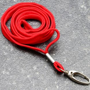 Lanyard, 10 mm breed rood  | met karabijnhaak 