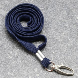 Lanyard, 10 mm breed donkerblauw  | met karabijnhaak 