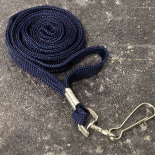 Lanyard, 10 mm breed donkerblauw  | met draaibare metalen haak 
