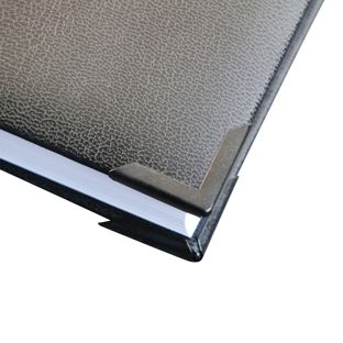 Boekhoeken metaal PS 16 - 16 x 16 mm  | zwart gelakt 