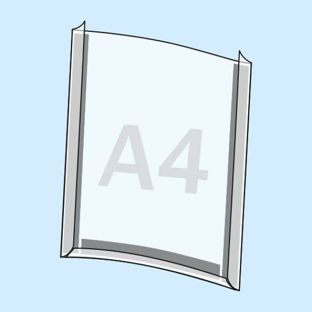 Documenthouder voorzijde open, achterzijde voorzien van 3 magneetstrips  | staandformaat 
