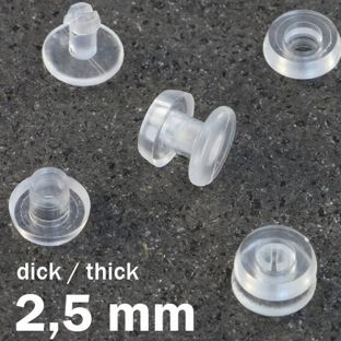 Kunststof studs, dikke uitvoering transparant  | 2.5 mm