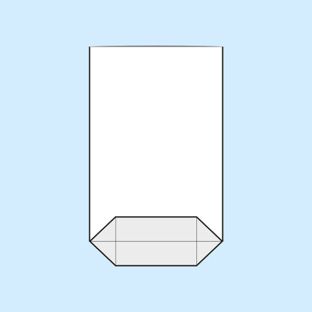 Kruisbodemzak, OPP-folie 145 x 210 mm 
