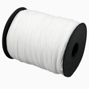 Plat elastiek op rol, 6 mm, extra zacht, wit (rol á 200 m) 