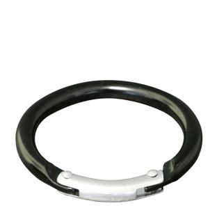 Karabijnhaak, rond, 38 mm, aluminium, zwart zwart 