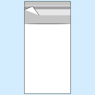 Mailing enveloppen met klep, hersluitbaar, OPP-folie, transparant 60 x 120 mm 
