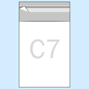 Mailing enveloppen met klep, hersluitbaar, OPP-folie, transparant 87 x 116 mm - C7 