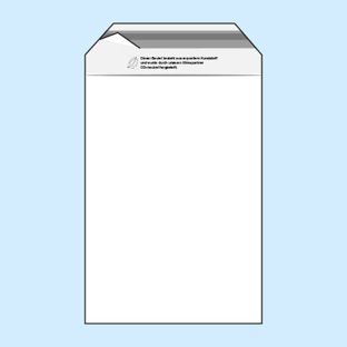 Mailing enveloppen met klep, hersluitbaar, PE-folie, transparant 165 x 220 mm - gerecycled  | 50 µm