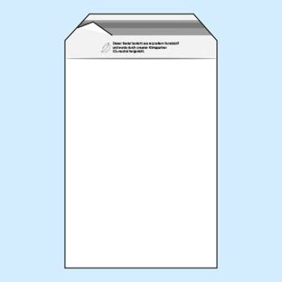 Mailing enveloppen met klep, hersluitbaar, PE-folie, transparant 225 x 310 mm - gerecycled  | 50 µm
