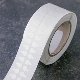Dubbelzijdige kleefrondjes, PET-folie, non permanent/non permanent 10 mm | 5000 st