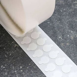 Dubbelzijdige kleefrondjes, puur acrylaat, 1 mm dik, sterk/sterk 15 mm | 1000 st