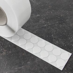 Dubbelzijdige kleefrondjes, puur acrylaat, 1 mm dik, sterk/sterk 25 mm | 1000 st