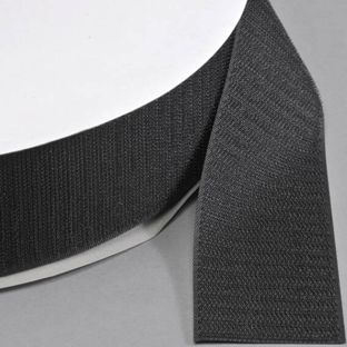 Klittenband, vernaaibaar, haak (rol met 25 m) 50 mm | zwart 