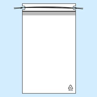 Plastic zakjes met trekkoordjes, PE-folie 50 µm 300 x 440 mm 