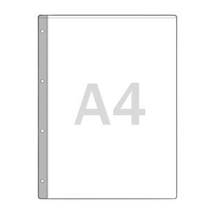 Showtassen, A4 Inhangstrook: 15 mm breed met 4-gaats perforatie  | 180 µm