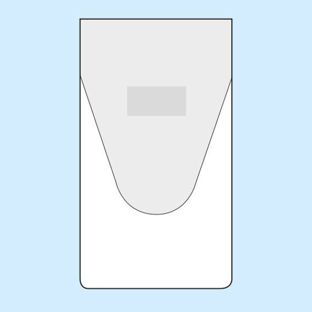 Insteekhoezen 52 x 92 mm met klep, korte zijde geopend, met vulniveau 