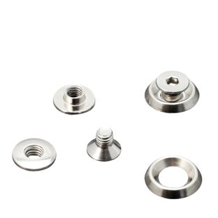 Busschroeven met rozet onderlegschijf, 2 mm, vernikkeld 