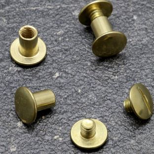 Busschroeven, vermessingd 9 mm | kop van de bus is glad, kop van de schroef met sleuf 