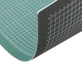 Snijmat, A2, 60 x 45 cm, zelfherstellend, met raster/ruitpatroon groen|zwart