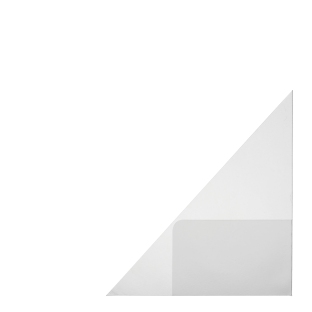 Driehoek insteekhoezen met visitekaarthouder, zelfklevend, PP-folie, transparant 150 x 150 mm - rechterzijde