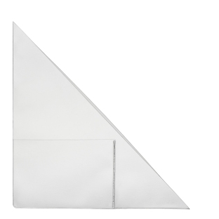 Driehoek insteekhoezen met visitekaarthouder, zelfklevend, PP-folie, transparant 170 x 170 mm – linkerzijde
