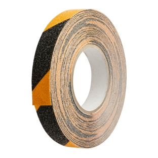 Antislip tape, zwart/geel 25 mm