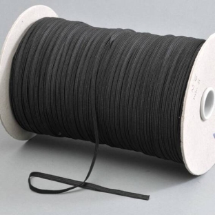 Plat elastiek op rol, 5 mm, zwart (rol á 500 m) 