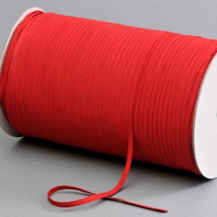 Plat elastiek op rol, 5 mm, rood (rol á 500 m) 