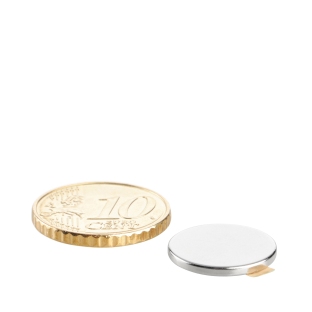 Neodymium magneetrondjes, zelfklevend, 15 mm x 1,5 mm, N35 