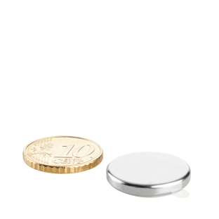 Neodymium magneetrondjes, zelfklevend, 20 mm x 3 mm, N35 